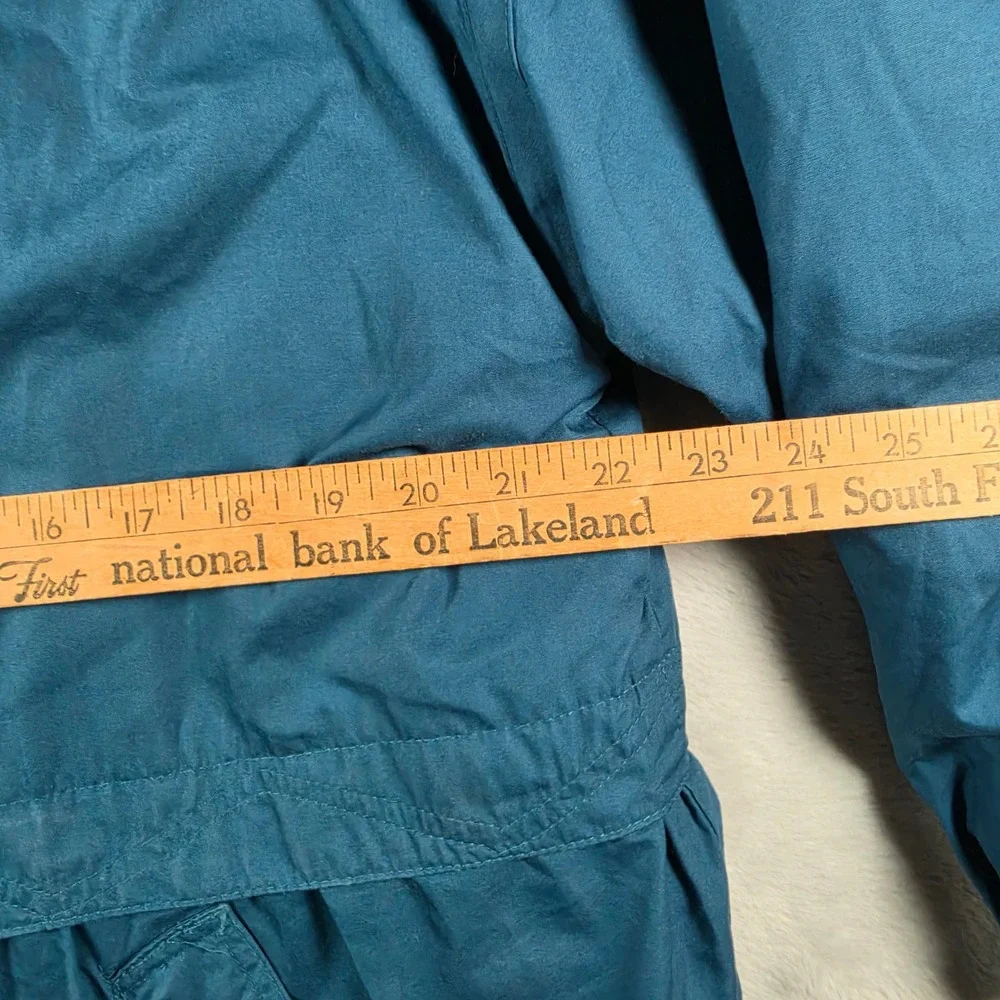 Learsi Parka Jacket Womens Medium Teal Blue Vintage‎ Peplum Back Insulated 90s